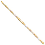 10K Semi-Solid Chain/Solid Plate Cuban Link 23.5x4.5mm Plate 5.5 inch Baby/Child ID Bracelet