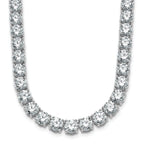 14k White Gold 44 carat Lab Grown Diamond VS/SI+ G+ Complete Round 18 inch Straight Tennis Necklace