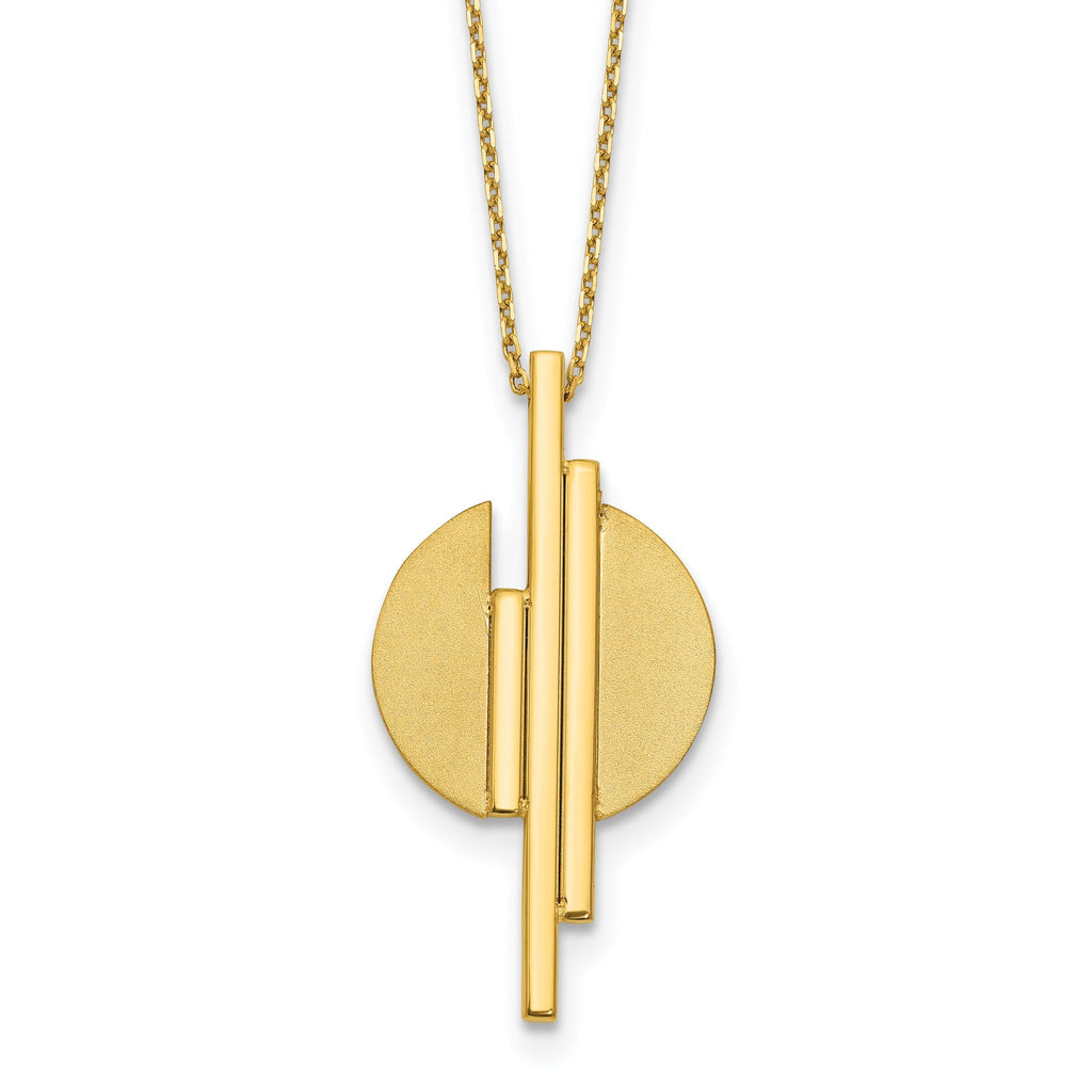 14K Polished and Brushed with 2in ext. Necklace