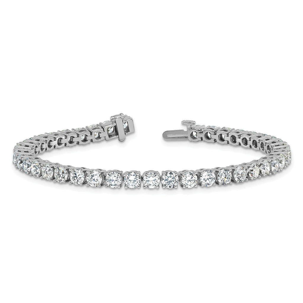 14k White Gold  10 carat Lab Grown Diamond VS+ F+ Complete Tennis Bracelet
