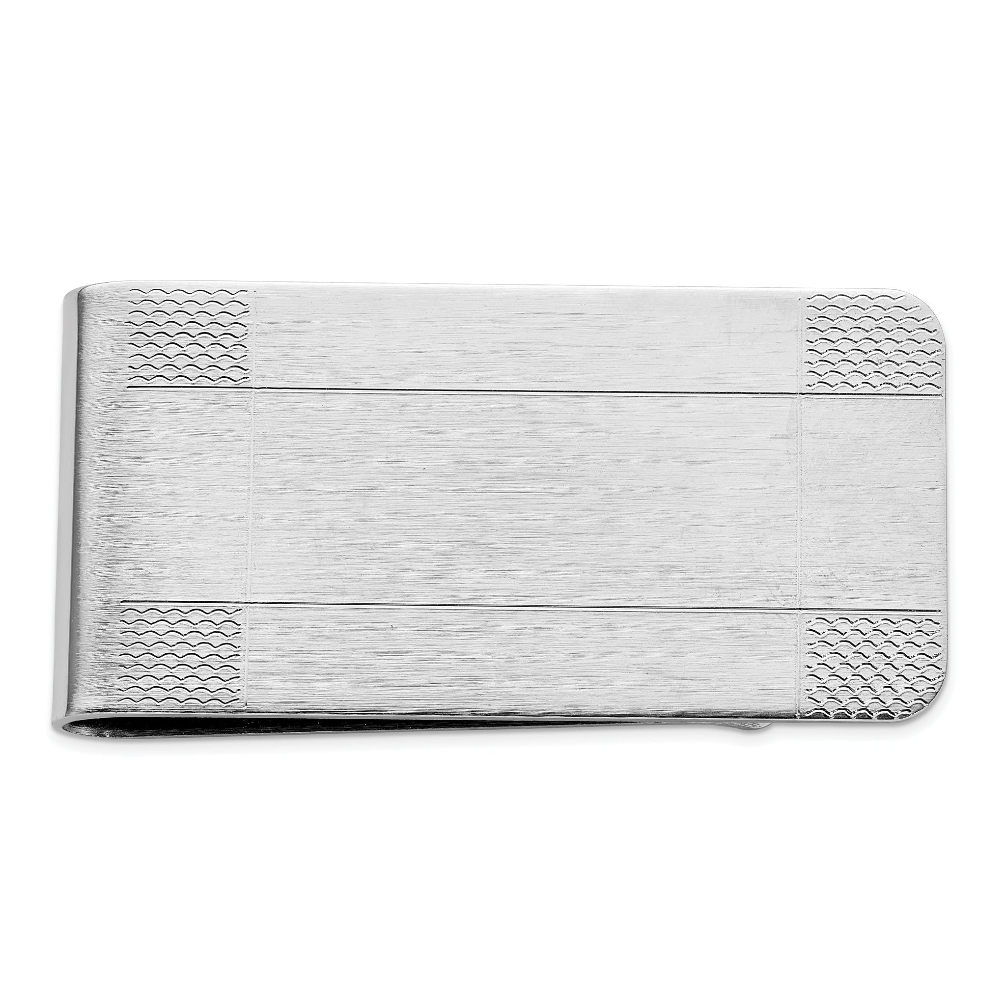 Rhodium-plated Kelly Waters Satin Patterned Corner Money Clip Main image