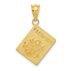 14K Gold Passport Charm with Polished Finish and Textured Design  Travel-Inspired Elegance