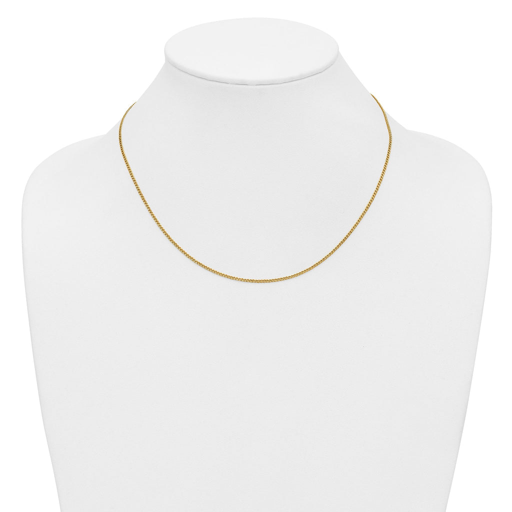 14K Gold Filled Polished Curb Chain Necklace in 1.5mm Width
