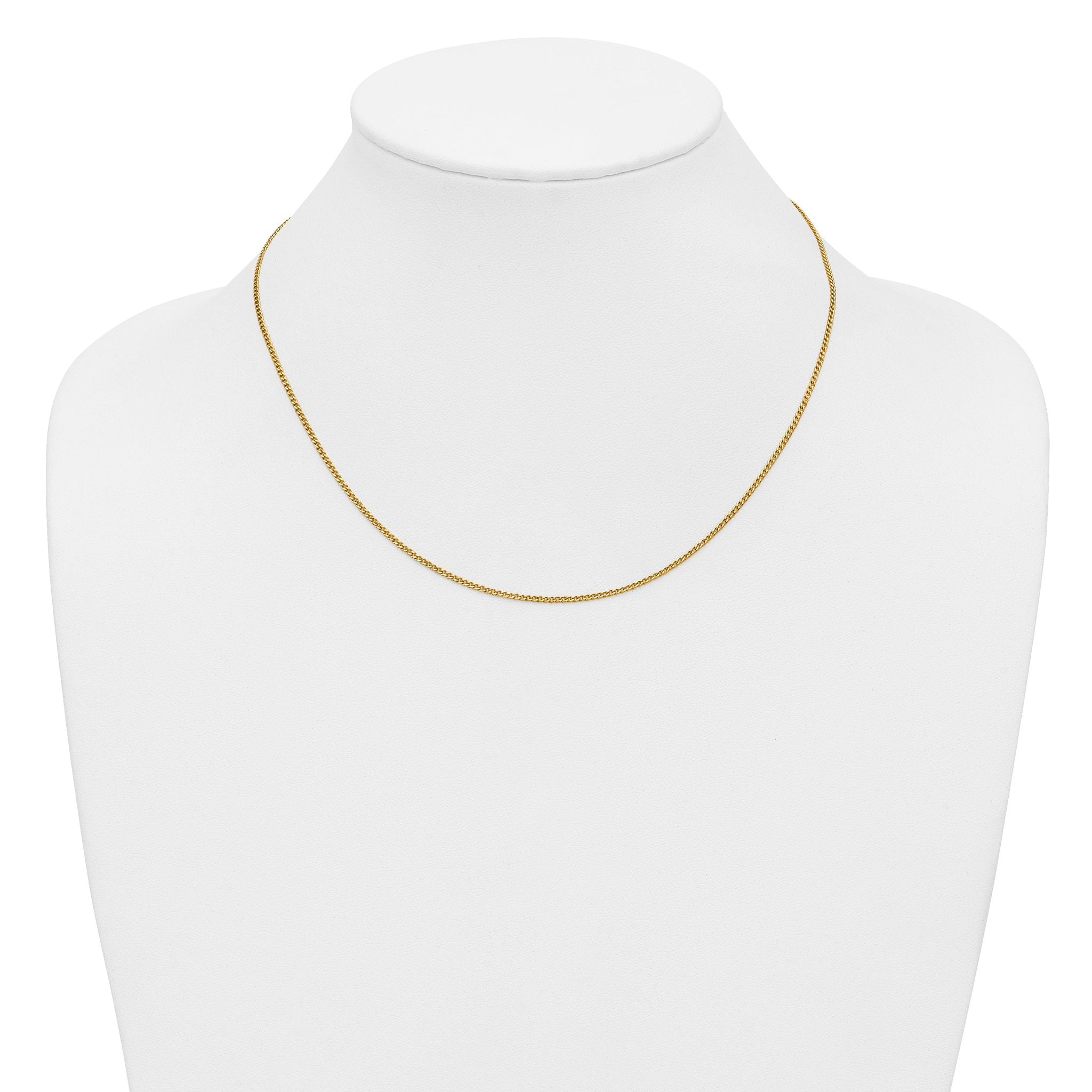 14K Gold Filled Polished Curb Chain Necklace in 1.5mm Width