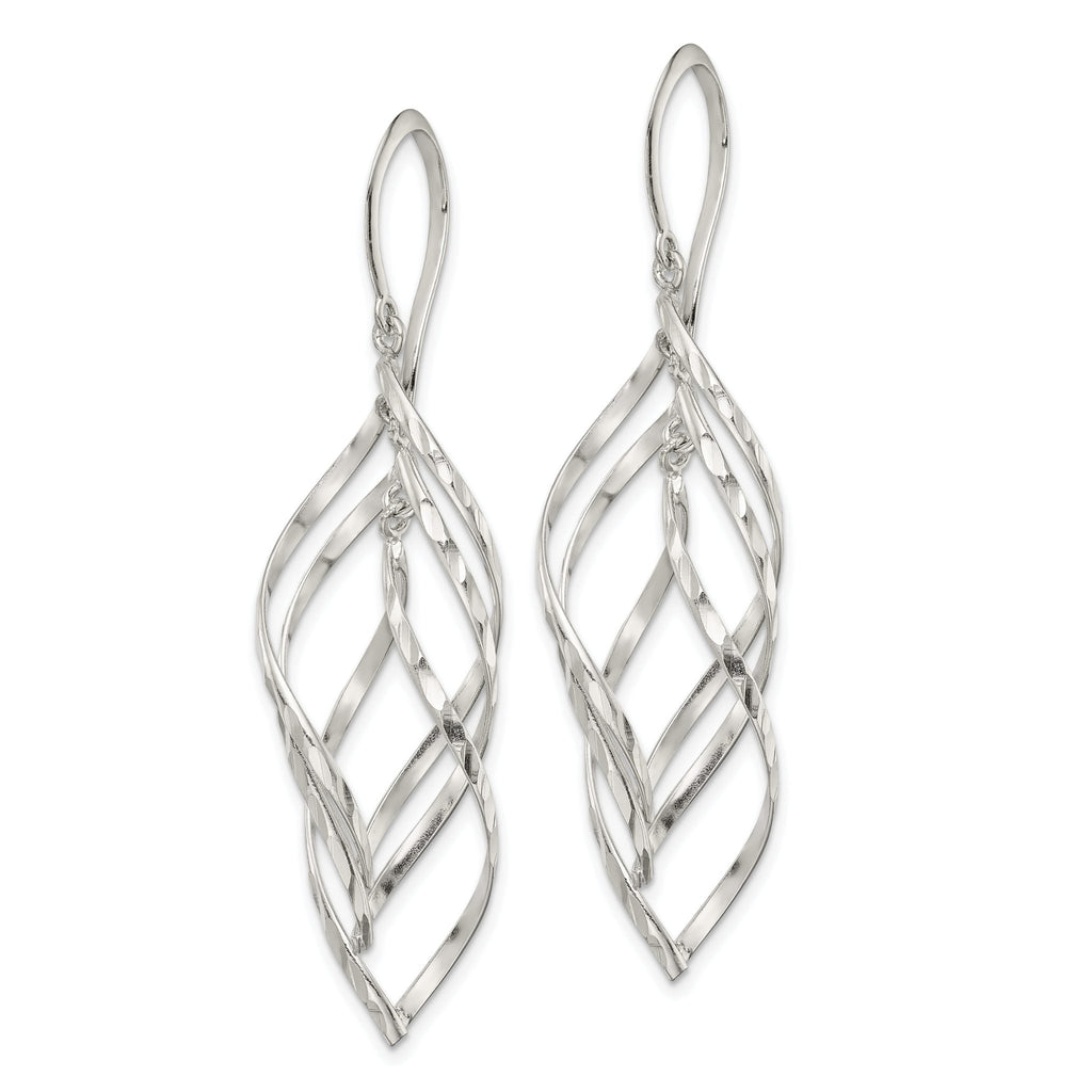 Twisted Dangle Earrings in Sterling Silver