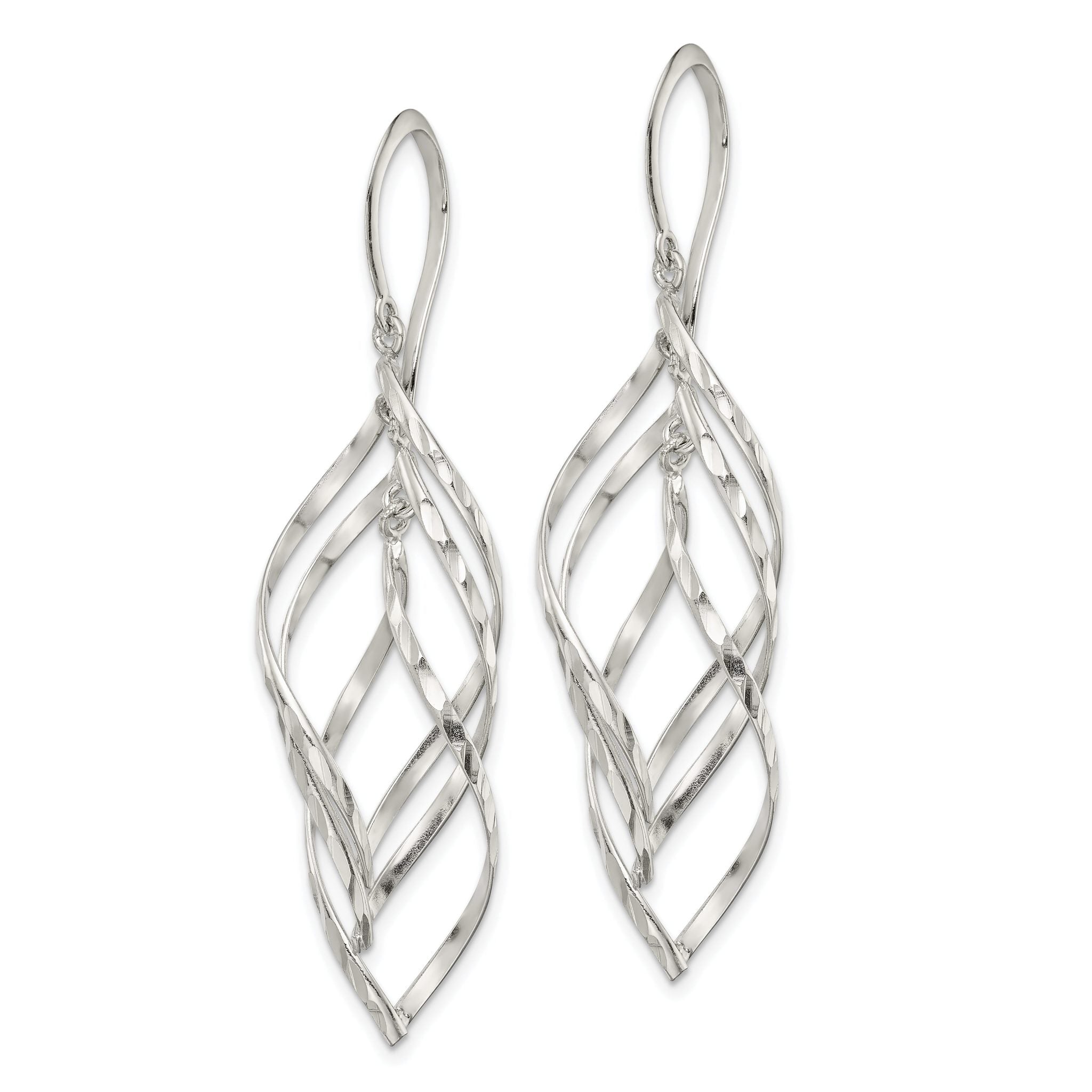 Twisted Dangle Earrings in Sterling Silver