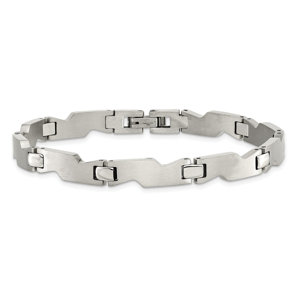 Stainless Steel Brushed and Polished Bracelet for Women