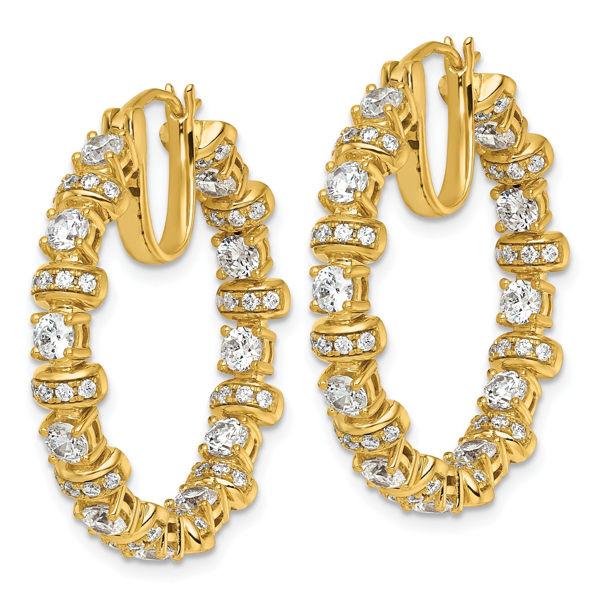 14k 4 carat Lab Grown Diamond VS+ F+ Complete Fashion Hoop Earrings Secondary image