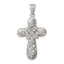 Sterling Silver 925 CZ Cross Pendant with Polished Rhodium Finish