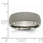 Stone-Finish Comfort-Fit Wedding Band in Titanium, 7mm