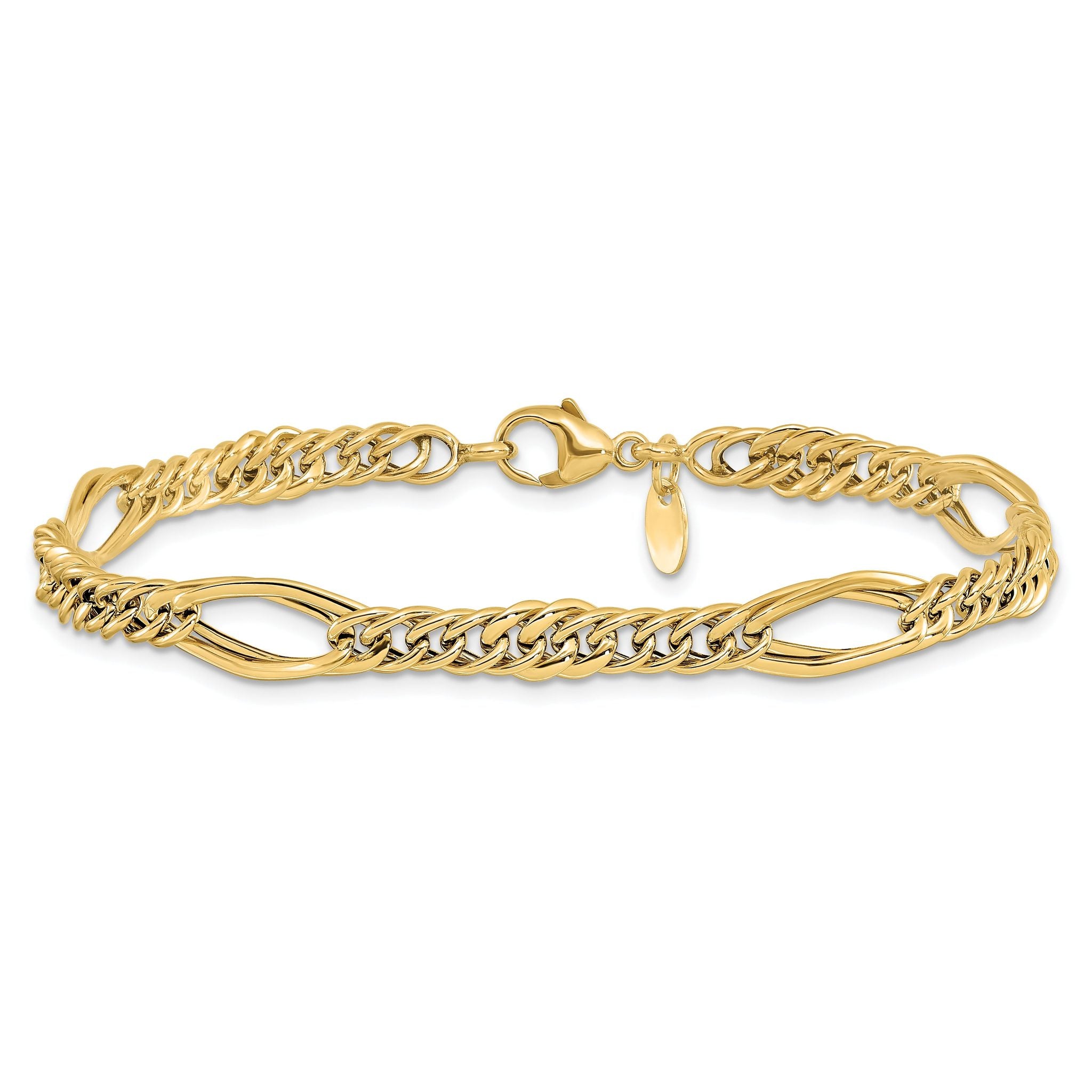 10k Polished Fancy Link Bracelet
