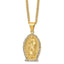 Chisel Stainless Steel Polished Yellow IP-plated with Crystal Our Lady of Guadalupe Pendant on a 24 inch Curb Chain Necklace