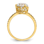 10K Tiara Collection Polished CZ Ring