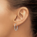 14k White Gold 1.50mm Polished Endless Hoop Earrings