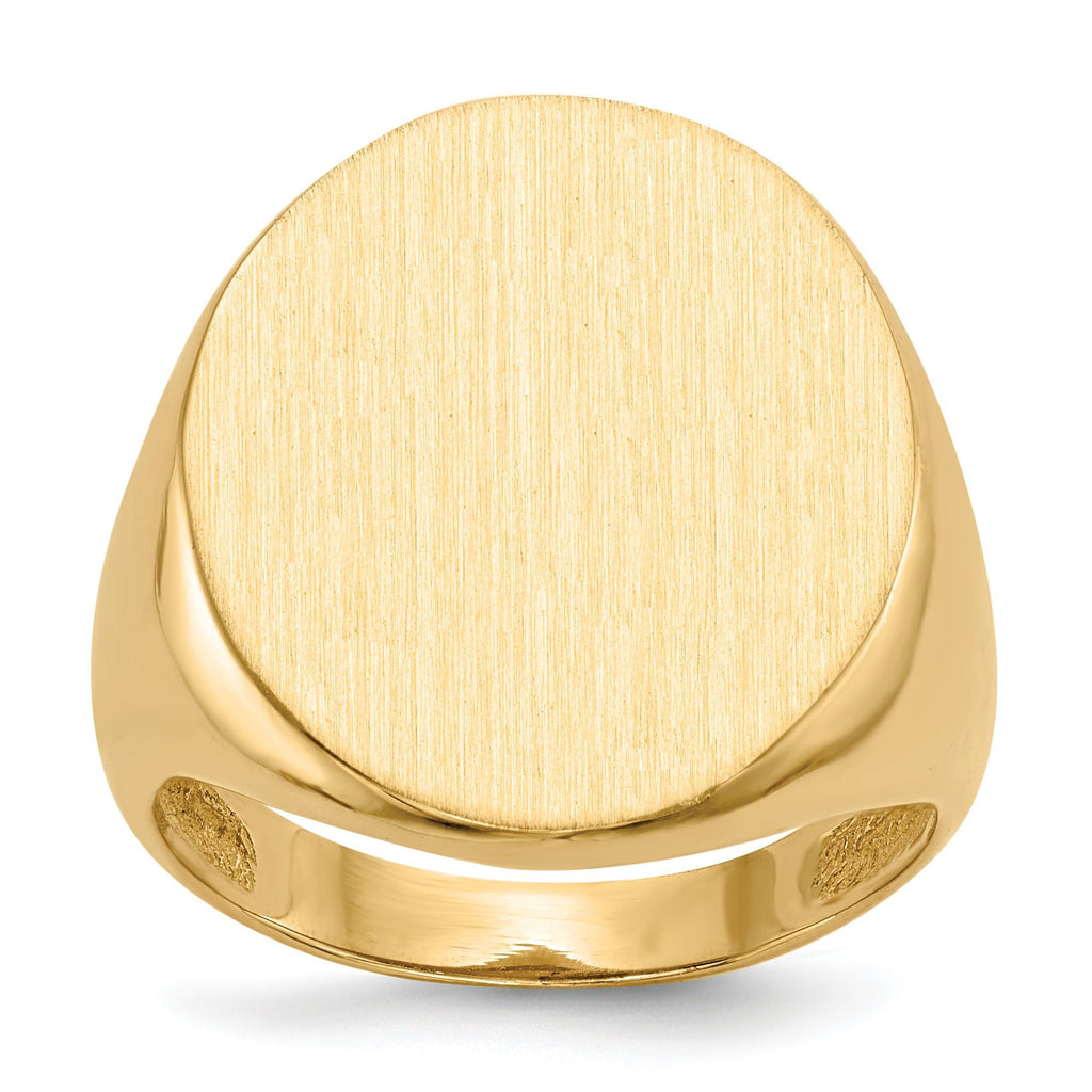 10k 22.0x18.0mm Open Back Men's Signet Ring