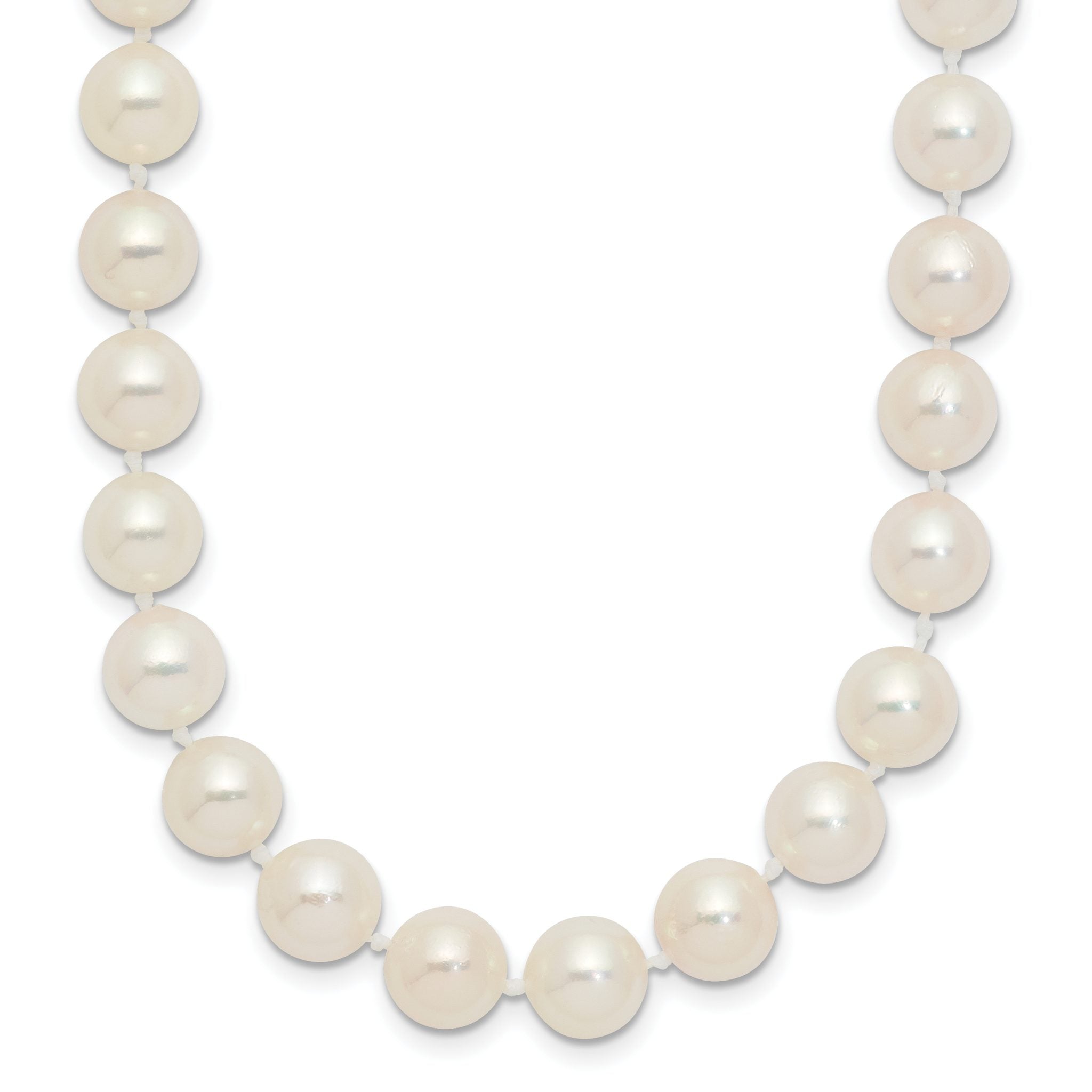 14K Yellow Gold White Cultured Pearl Necklace 7-8mm Main image