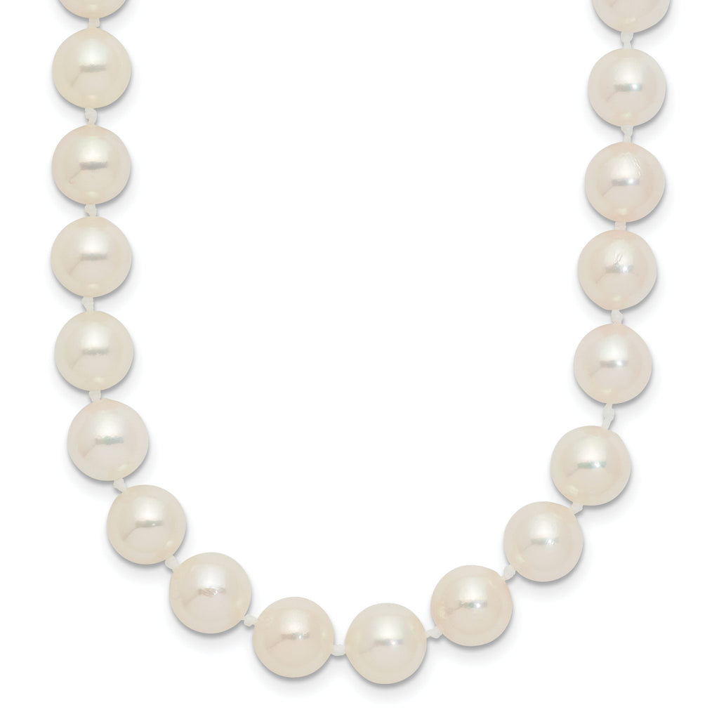 14K Yellow Gold White Cultured Pearl Necklace 7-8mm