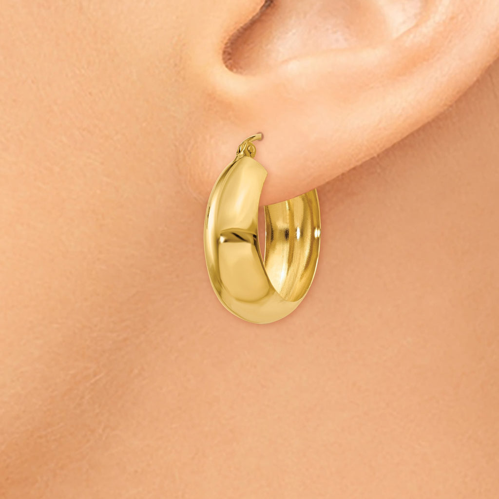 Sophia Jewelers 14K Gold Polished Hoop Earrings for Women