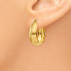 Sophia Jewelers 14K Gold Polished Hoop Earrings for Women