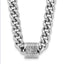 Sterling Silver Rhodium-Rhodium-Plated CZ Curb Link 17.5in with 2in Ext Necklace