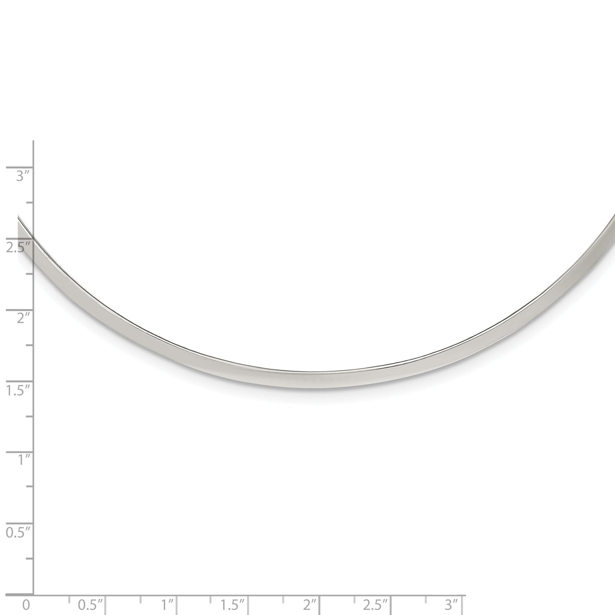 Sterling Silver Polished 3mm Neck Collar