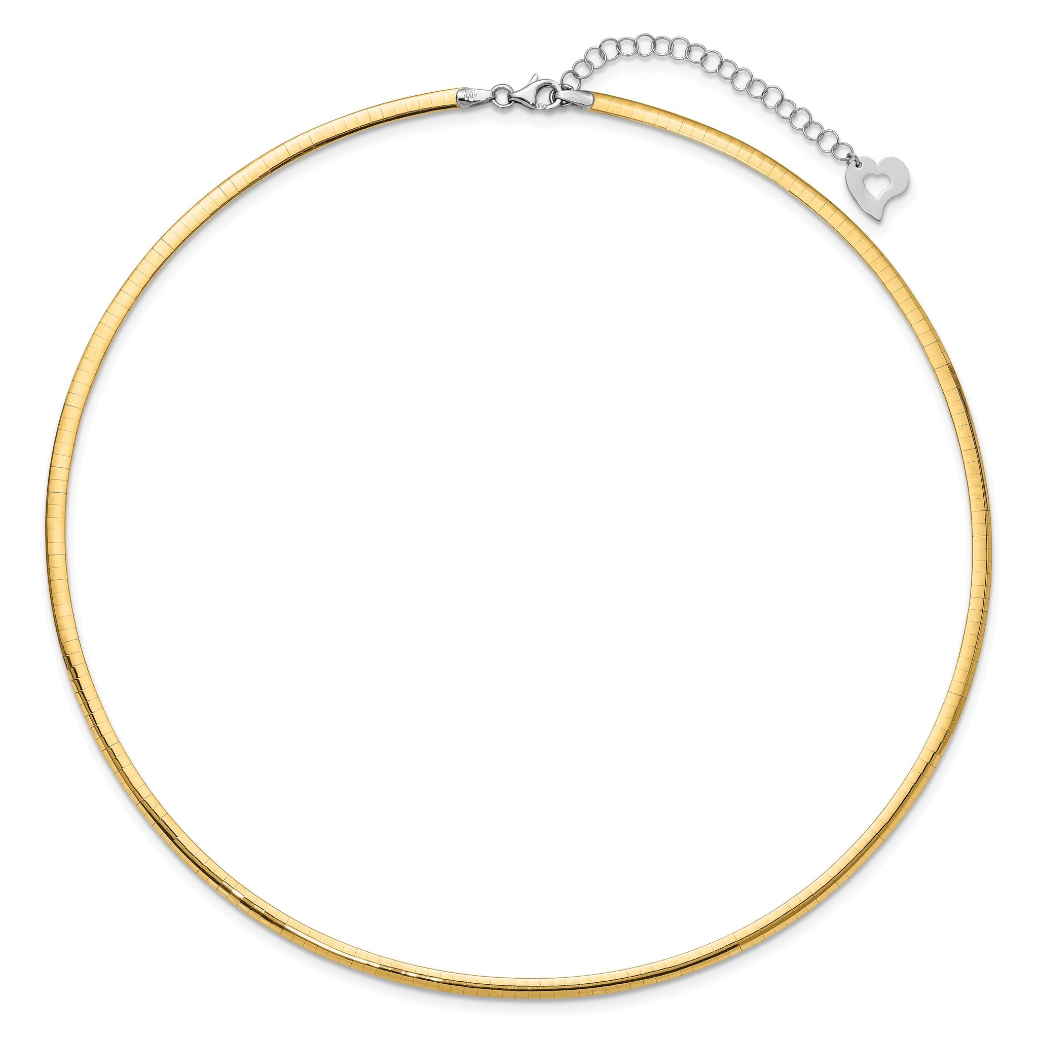 14k Two-tone Lt Reversible 3mm Omega w/extender Necklace Secondary image