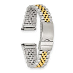 Mens 18-22mm Long Jubilee-Style Satin and Polished Two-tone IP-plated Stainless Steel with Deployment Buckle 7 inch Watch Band
