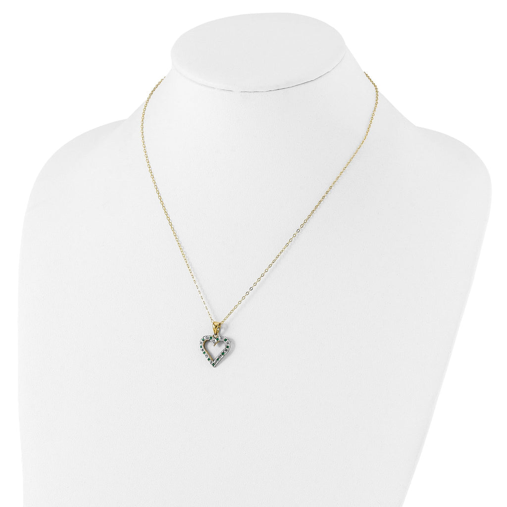 Sophia Jewelers 18K Gold-Plated Sterling Silver Necklace with Emerald & Diamond Mystique