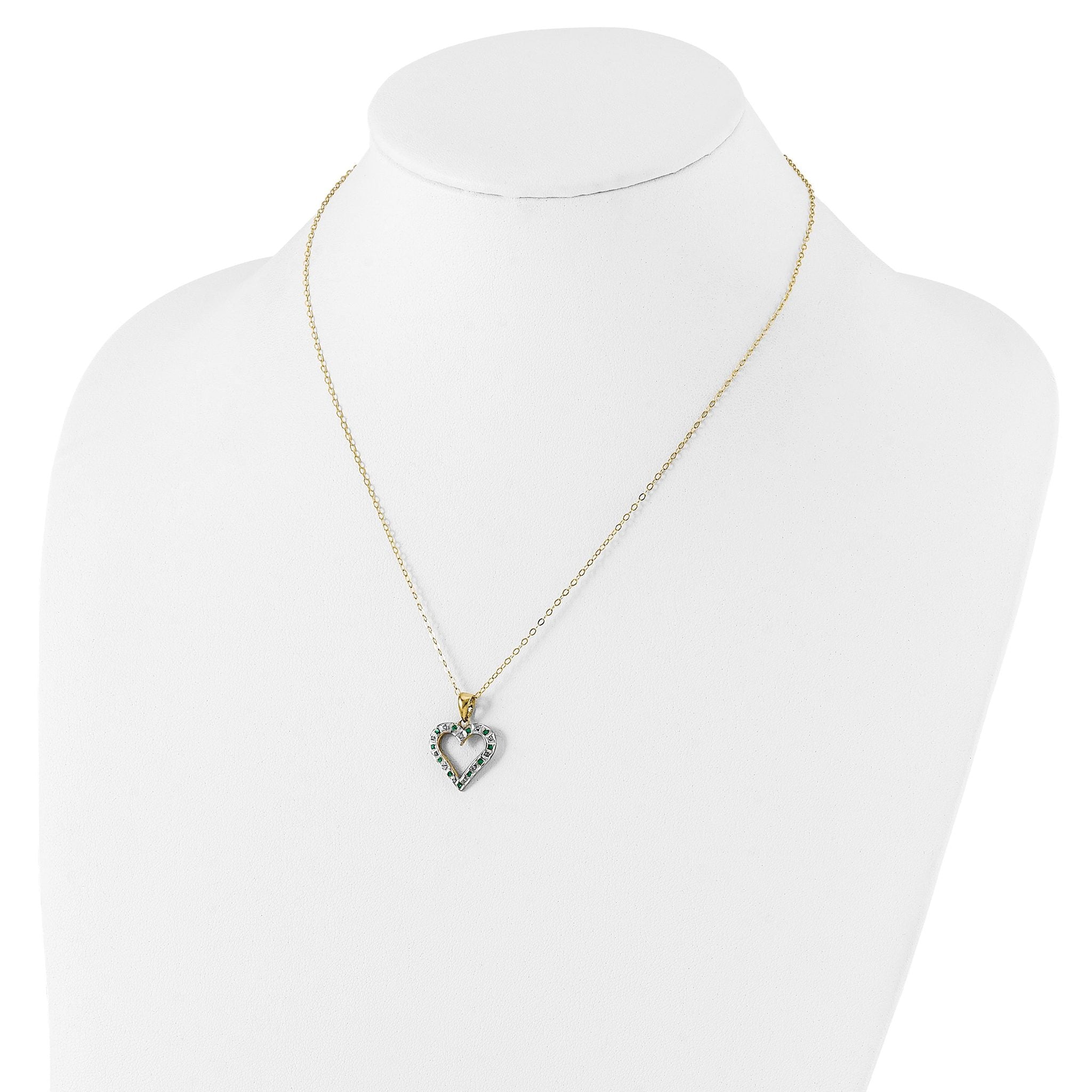 Sophia Jewelers 18K Gold-Plated Sterling Silver Necklace with Emerald & Diamond Mystique