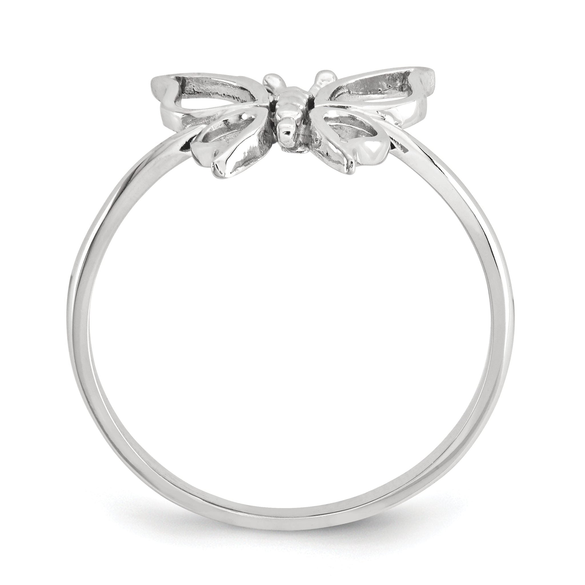 14k White Gold Polished Butterfly Ring Secondary image