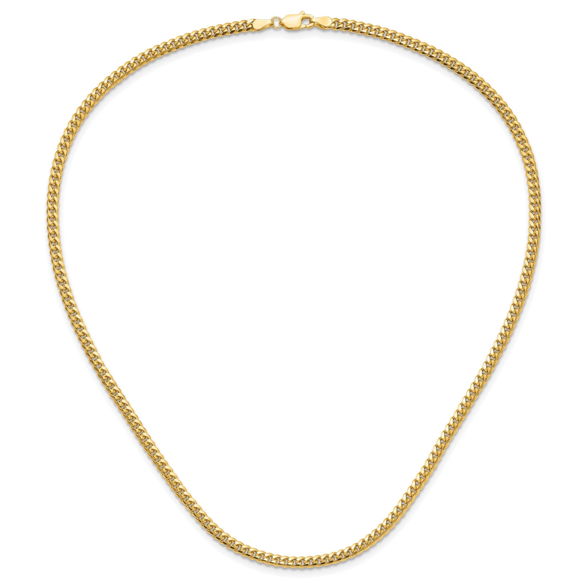 3.5mm 14K Yellow Gold Miami Cuban Link Chain