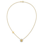 14K Gold Rhodium-Plated Angel & Cross Necklace with Diamond-Cut Elegance