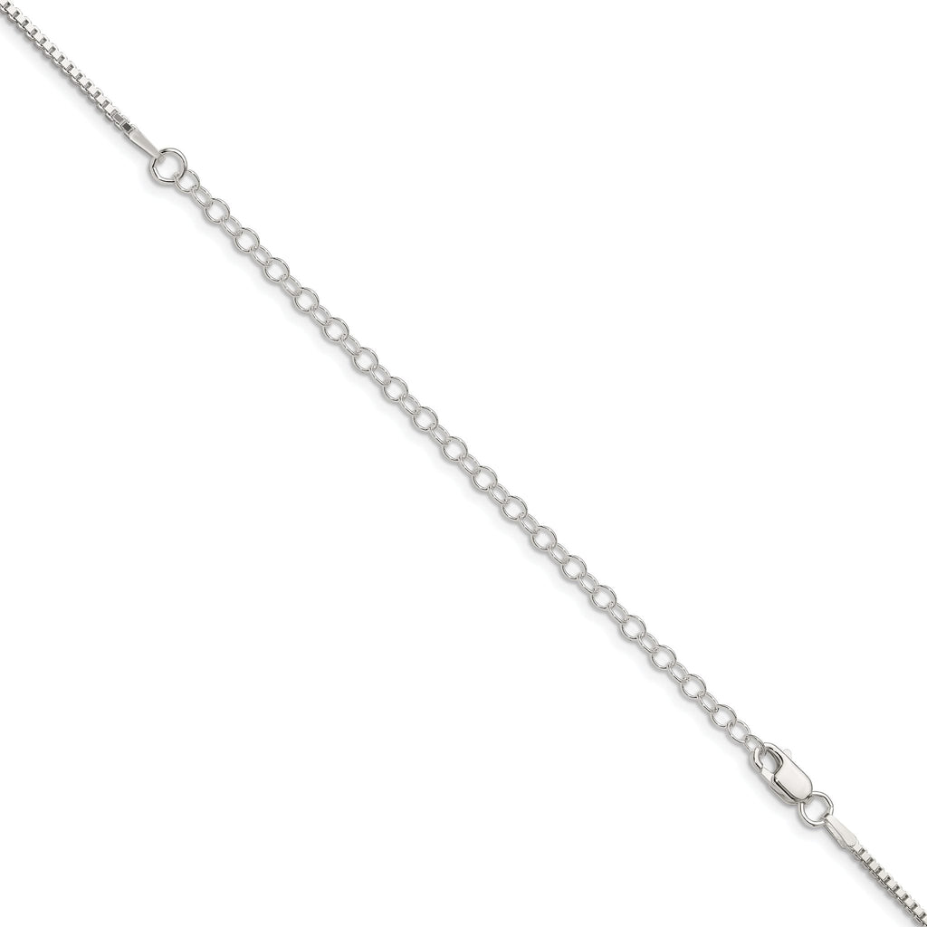 Box Chain Necklace in Sterling Silver, 1.5mm