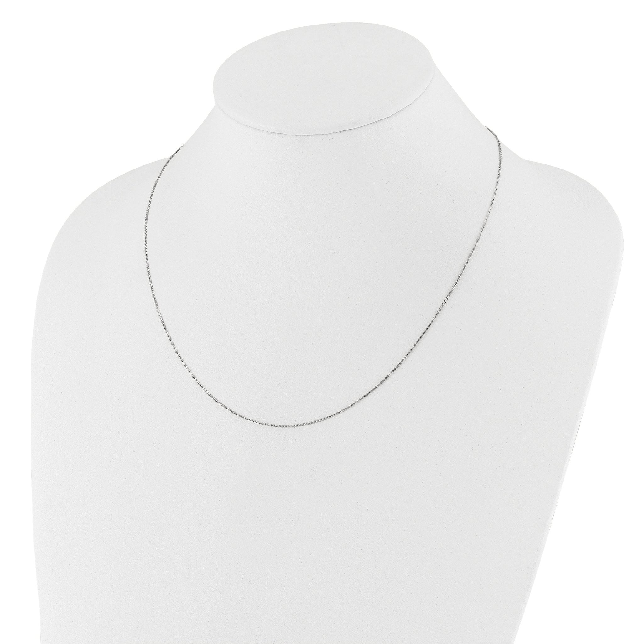 14K White Gold Adjustable 1.2mm Flat Cable Chain