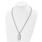 Brushed & Polished Dog Tag Necklace in Stainless Steel