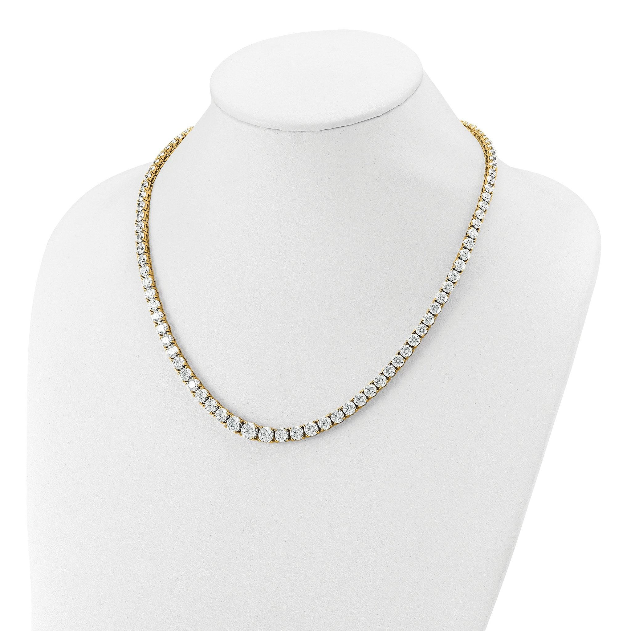 14k 40 3/8 carat Lab Grown Diamond VS+ F+ Complete Round 20 inch Graduated Tennis Necklace