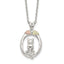 Sophia Jewelers Sterling Silver 12K Gold Cat Necklace with Polished Finish