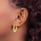 10K Polished and Diamond-cut Fancy Hoop Earrings
