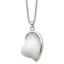 White Cat's Eye Heart Necklace in Stainless Steel