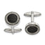 Stainless Steel & Black Carbon Fiber Inlay Cuff Links