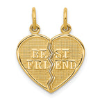 10K Gold Best Friend Break-Apart Charm Polished Solid Pendant Set