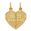 10K Gold Best Friend Break-Apart Charm Polished Solid Pendant Set