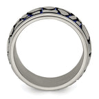 Blue Anodized Brushed Wedding Band in Titanium, 10mm