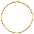 14k Polished 4mm Lightweight Domed Omega Necklace