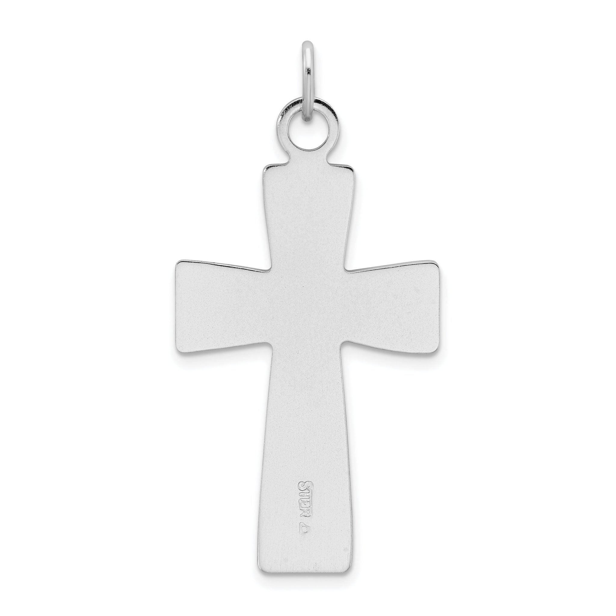 Sophia Jewelers Sterling Silver Cross Pendant with Polished Satin Finish