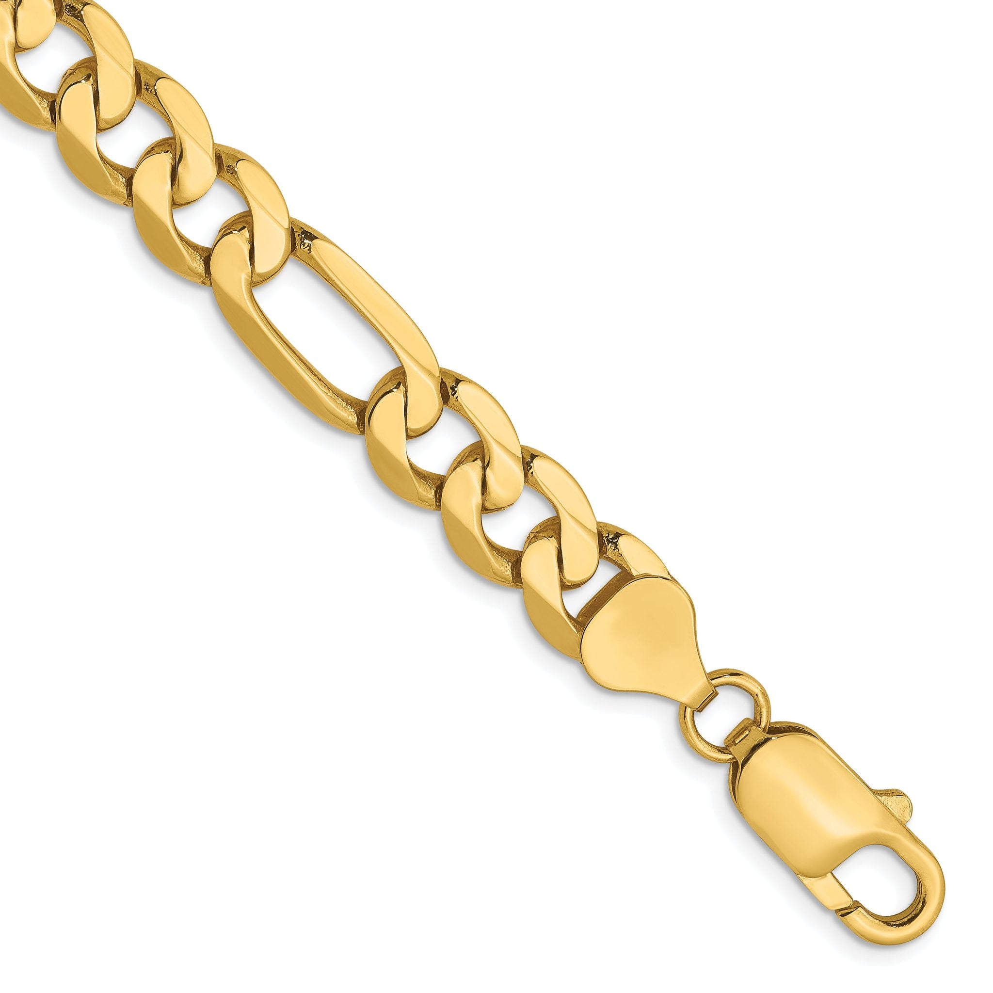 14K 7.5mm Flat Figaro Chain Main image