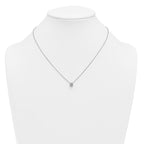 14k White Gold 1 carat Certified Lab Grown Diamond VS/SI+ G+ Round Complete Four Prong 18 inch Solitaire Necklace