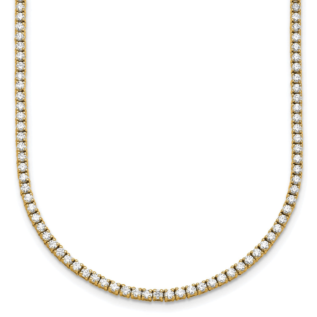 14k 5 1/2 carat Lab Grown Diamond VS/SI+ G+ Complete Round 22 inch Straight Tennis Necklace