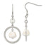 Stainless Steel Polished Pear Pearl Drop Dangle Earrings for Women