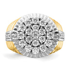 10k Two-Tone 2 carat Lab Grown Diamond VS/SI+ G+ Complete Men's Cluster Ring